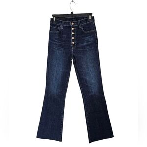 J Brand Lillie High Rise Crop Flare Bootcut Dark Blue Jeans 25‎ NWT